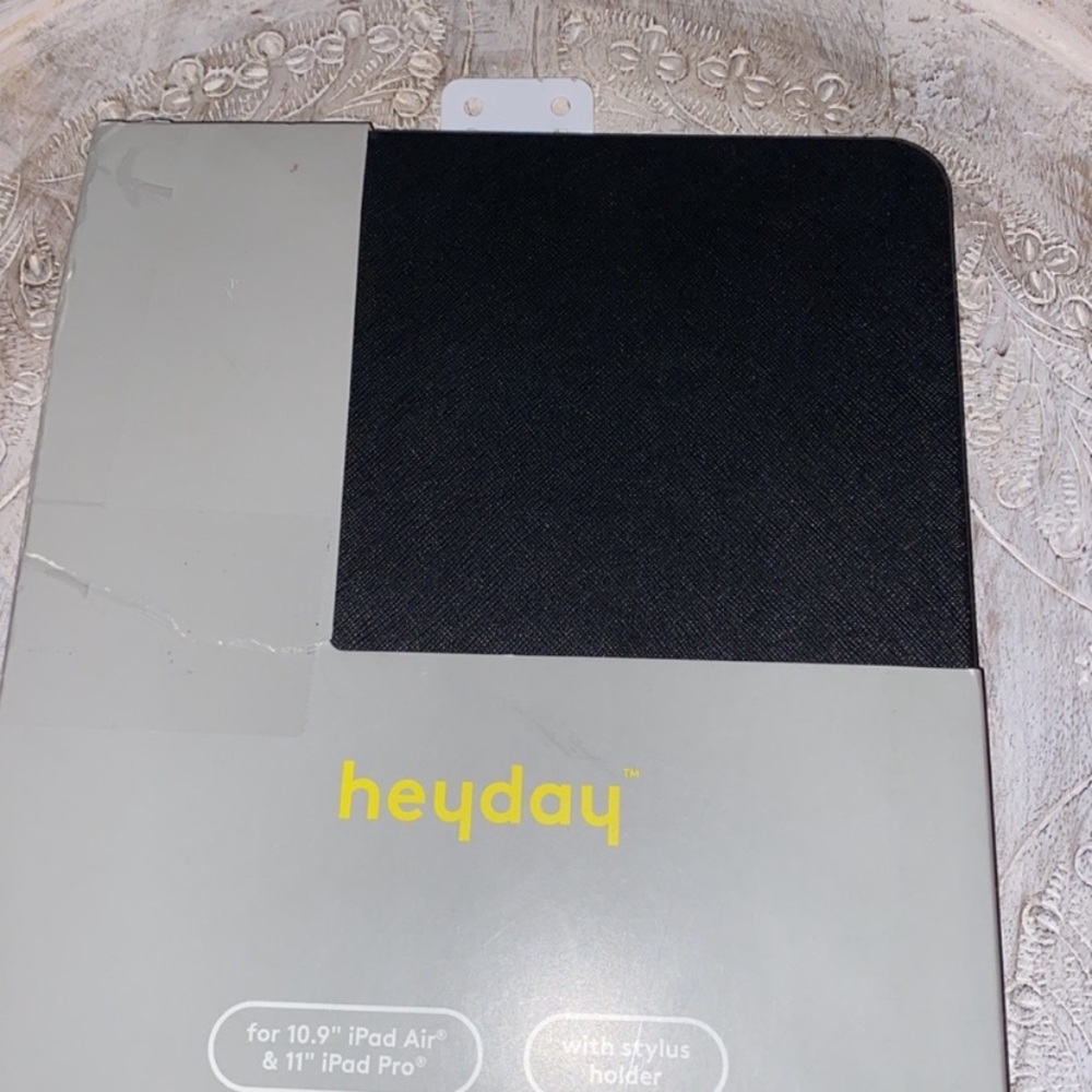 Heyday 10.9” iPad Air & iPad Pro 11” tablet case w/ stylus holder black New